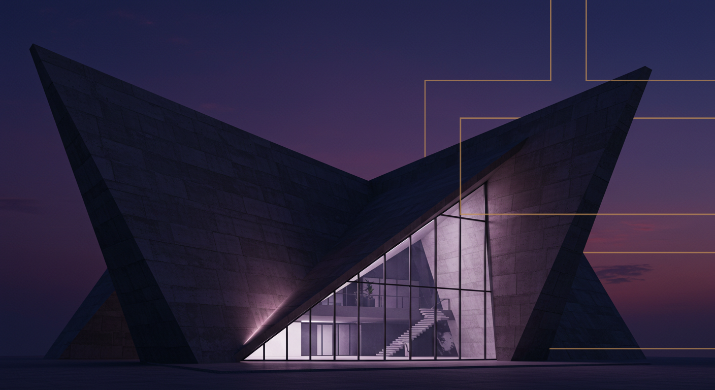 FBS contemporary architectural building at dusk